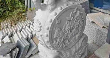 宜春芝麻白抱鼓石 庭院抱鼓石