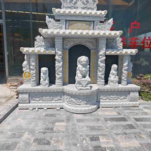 宜春芝麻白中国黑石材套墓 花岗岩墓碑
