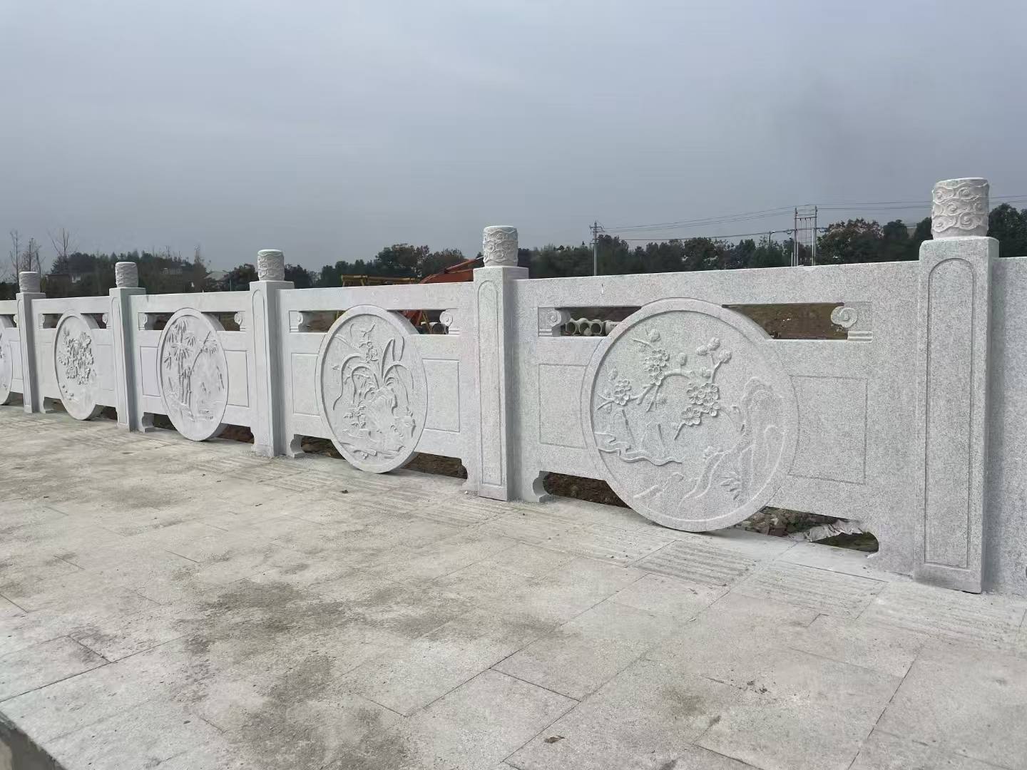 宜春芝麻白河道栏杆 石材栏杆